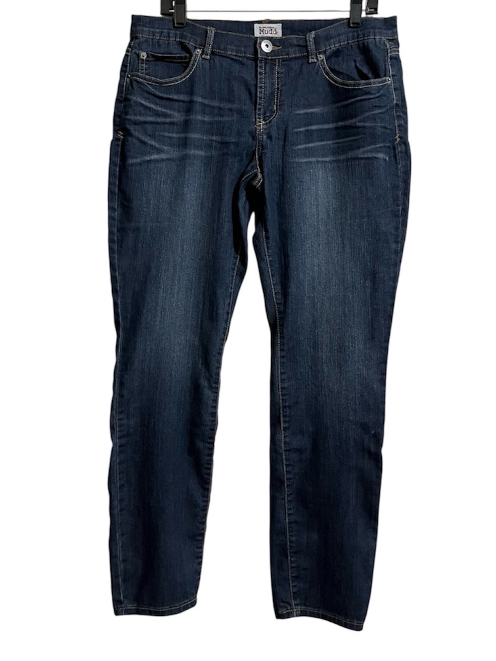 VINTAGE Mudd Womens Juniors Dark Blue to Medium Straight Stretch Leg Jeans 13